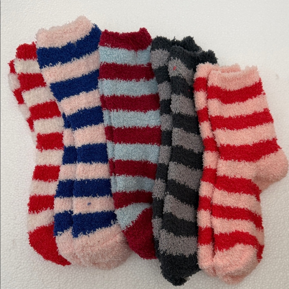 Cozy Striped Fuzzy Socks Set